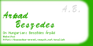 arpad beszedes business card
