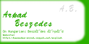 arpad beszedes business card